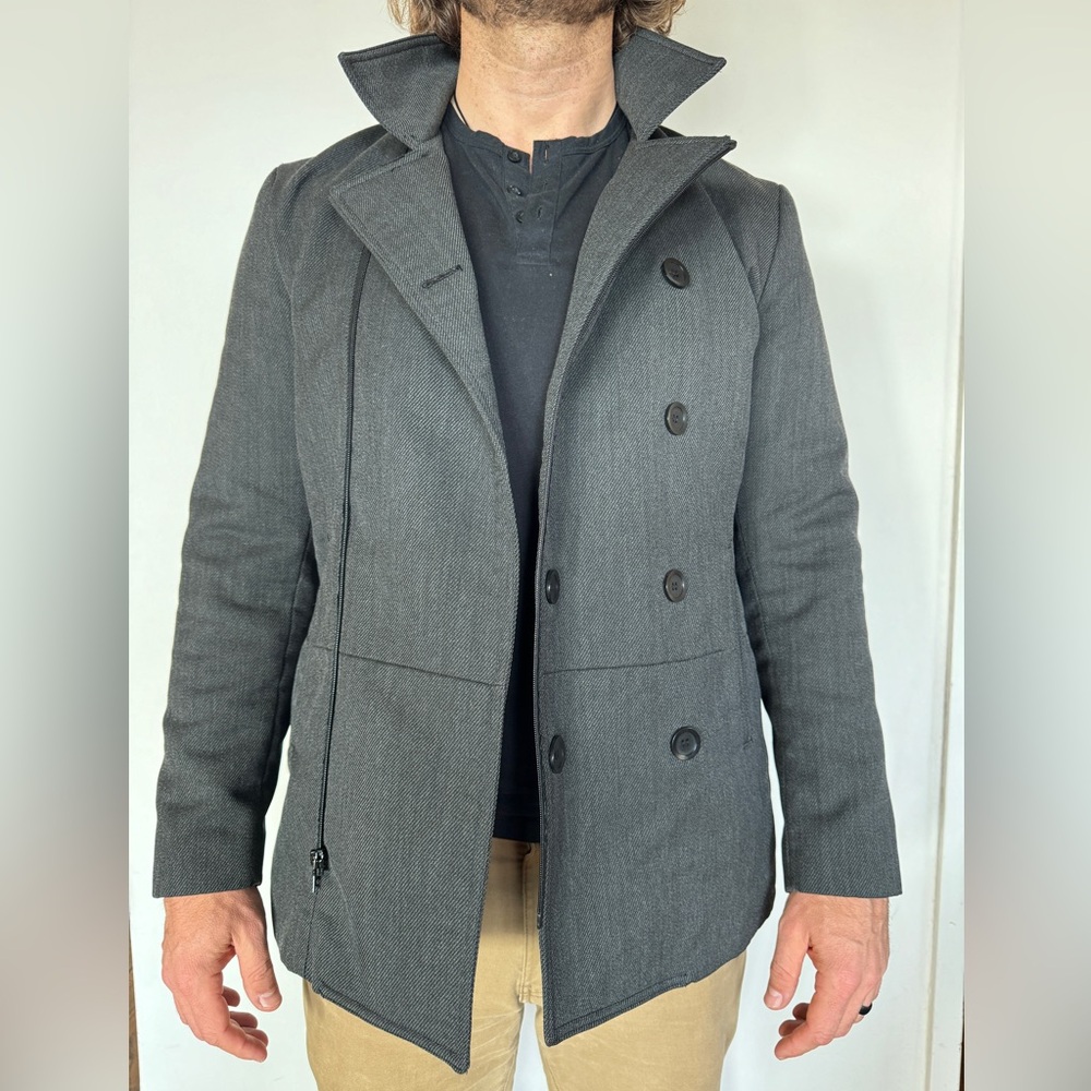 Grey Water-resistant Peacoat